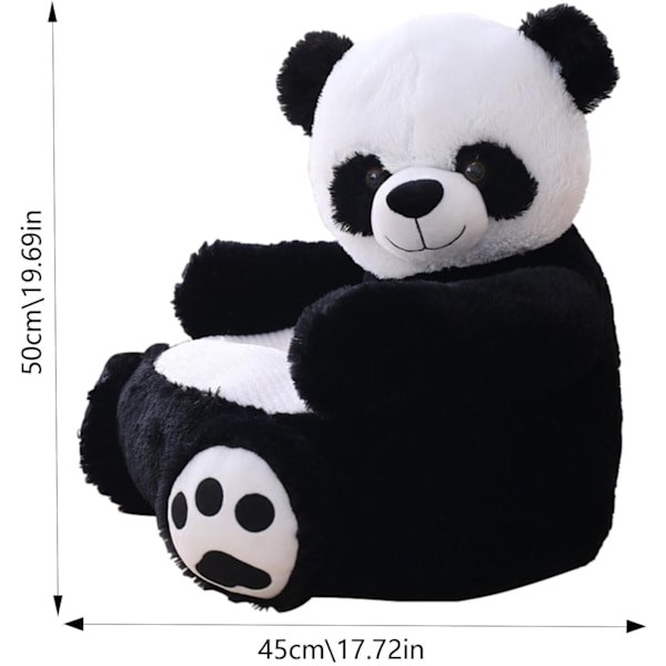 Lasten Panda-Plush-Nojatuoli, Panda-Nojatuoli Lapsille Black