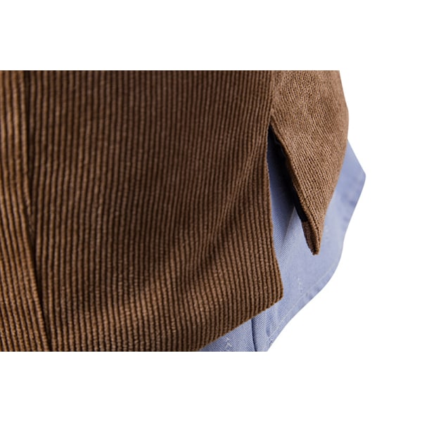 Miesten Korduroliivi V-kaula Vintage Liivi Hihaton Takki Brown XS