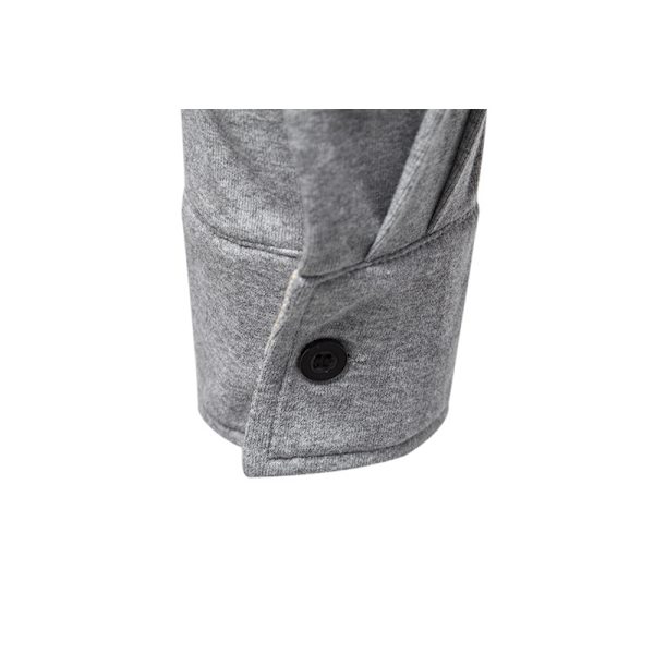 Herrar Långärmad Rutig Patchwork Lapel Casual Skjorta Gray L