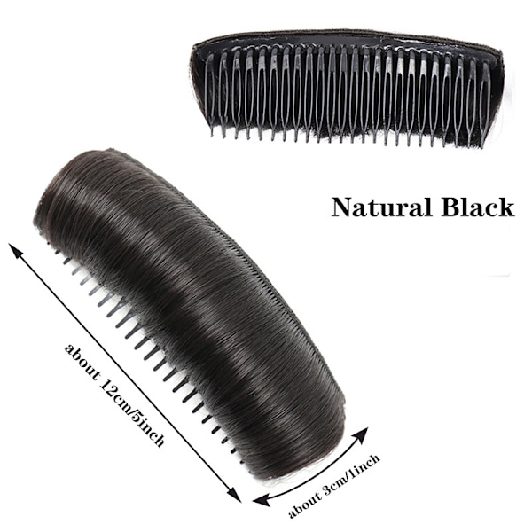 Hårvoluminnlegg med usynlige falske hårklemmer og fluffy puter black