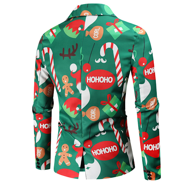 Herrar Jul Blazer Jacka Xmas Rolig Fult Casual En Knapp Semester Kostym 4XL