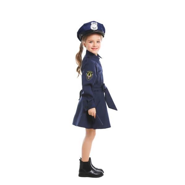 Halloween Polis Kostym Rollspel för Mamma och Flicka L