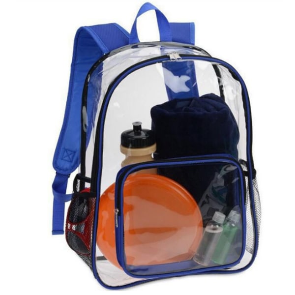 Klar ryggsäck Kraftig PVC Transparent ryggsäck blue