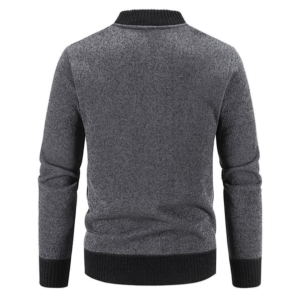 Hettegenser i strikk for menn - varm jakke Dark Gray M