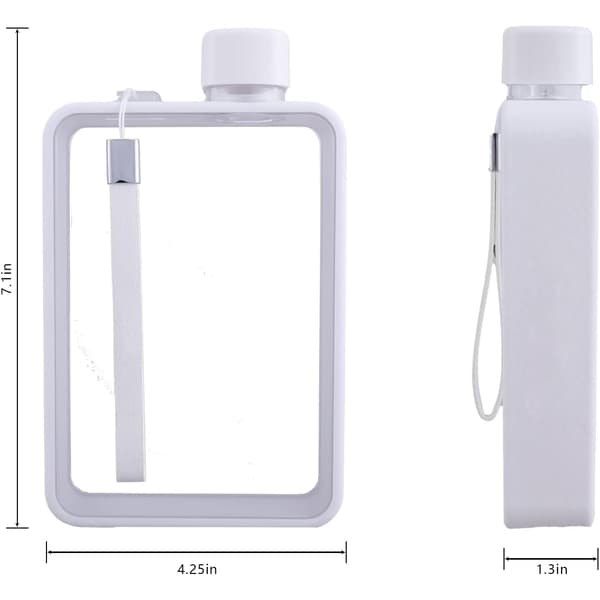 A5 Vedenpullo Kanteen Flask Litteä Kannettava Matkamuki white