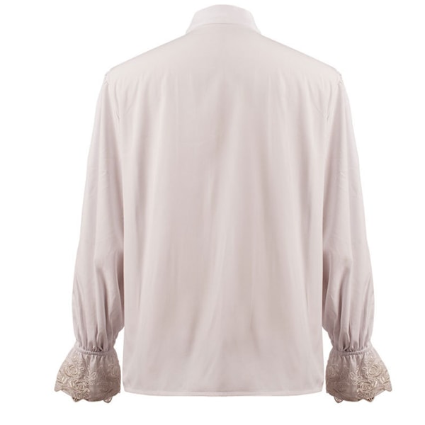 Piratskjorta för män Vampyr Halloween kostym white XL