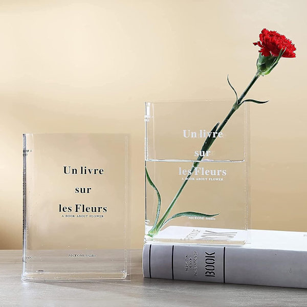 Akrylbokblomvas Klar för Heminredning Transparent A