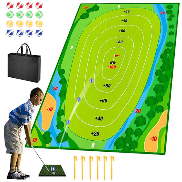 Golf Chipping-spel - Uppgradera inomhus-golf med kardborre 80*150CM