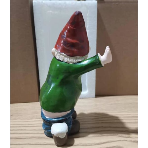 Gnome Statue med Træ-Tisse Ornament 15CM