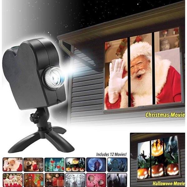 Jul-Halloween Laserprojektor med 12 Filmer British Standard