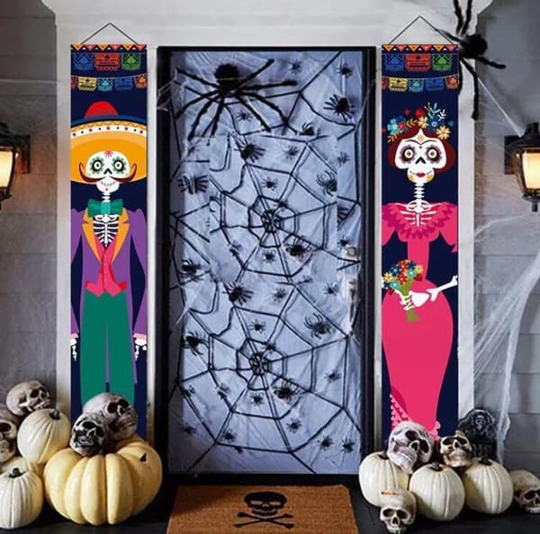 2 st Halloween Hängande Flaggor för Utomhusdekoration 30*180CM