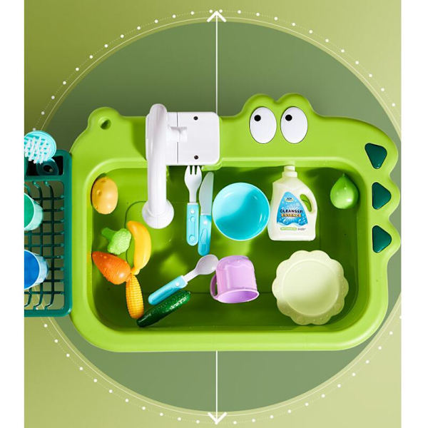 Diskbänk Play Set Diskmaskin Leksaker för barn pink
