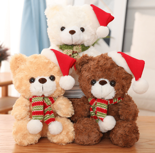 Julbjörnsdocka Teddybjörn trasdocka 23cm white