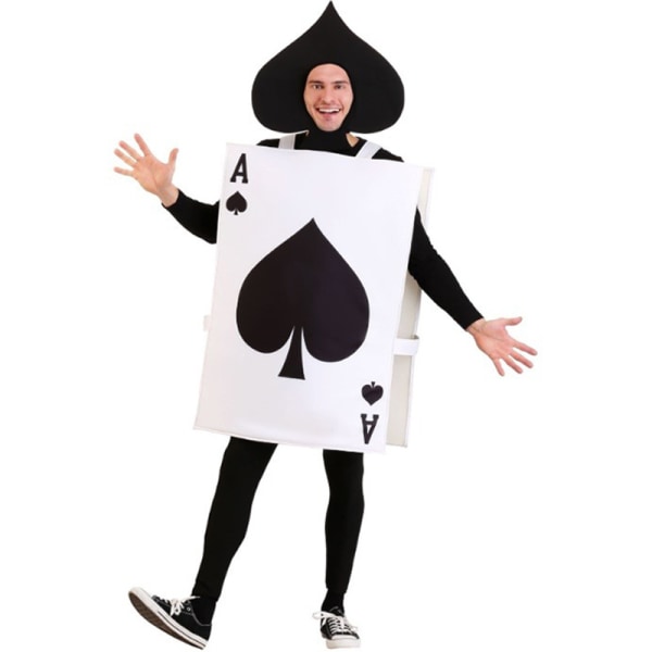 Ess of Spade Card Kostym Halloween Cosplay, 2 delar