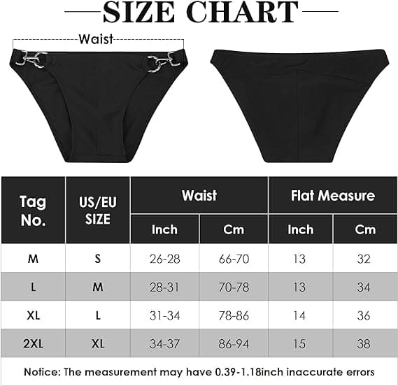 Mænds Sexy Badetøj Bikini Briefs Skinnende Metallic Thong G-String med Hip Coverage Black L