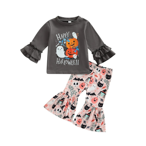 Baby Girl Pumpa långärmade byxor Halloween Set M