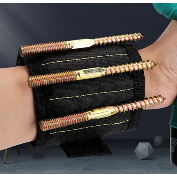 2 ST Magnetisk handledsrem för verktygsförvaring Black 5 rows of 10 magnets