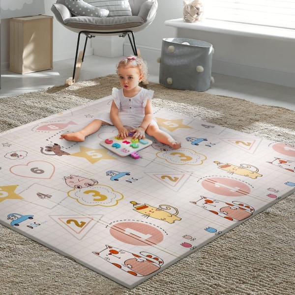 Reversibel Stor Baby Leke Matte for Kryping Style 2 200*180*1cm