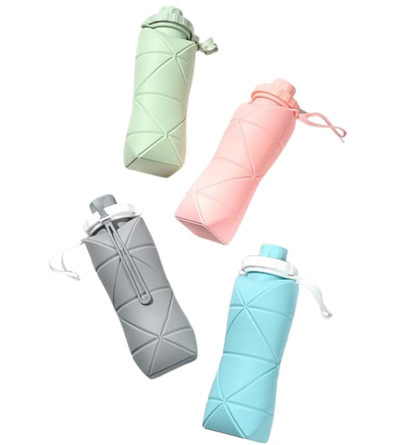 Silikon Vikbar Camping Cup Sportflaska med lock blue