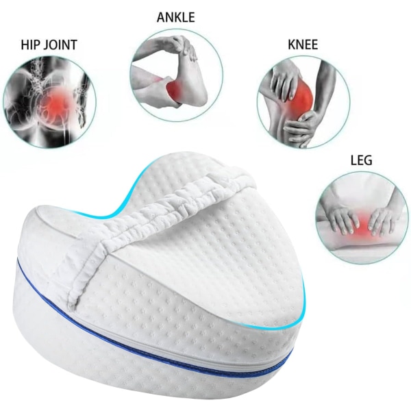 Benkudde Ergonomisk sovkuddar på sidan Memory Foam Knäkudde White