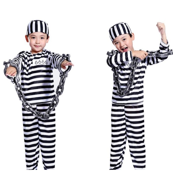 Halloween-dräkt för fånge med handbojor Boy M