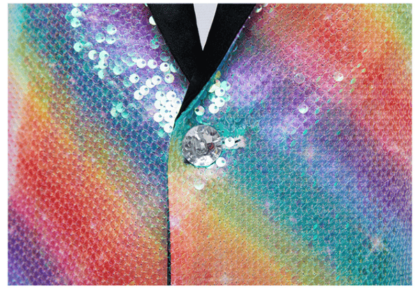 Herre Mode Shawl Revers Pailletter Blazer M