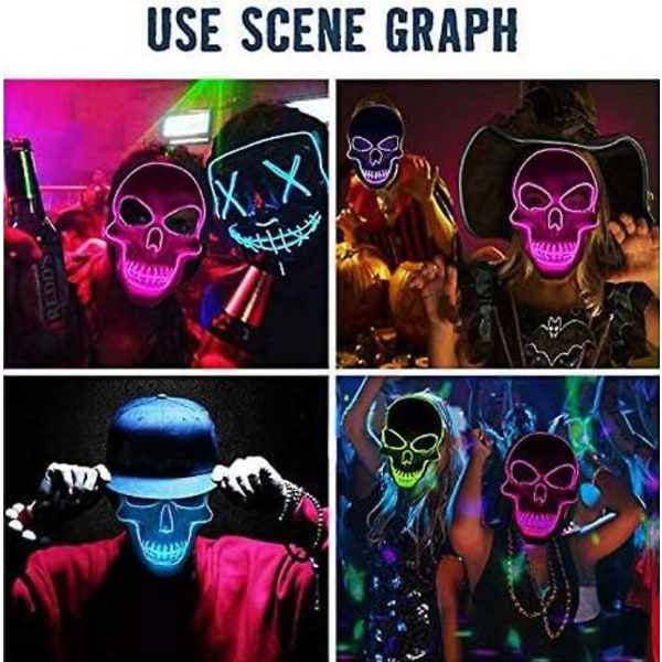 Halloween Scary Ghost Face Skeleton Glow Masks Style 1