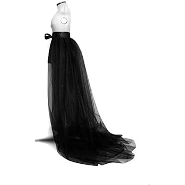 Kvinders Tulle Tutu Lange Skørter Bryllup Maxi Kjole Black