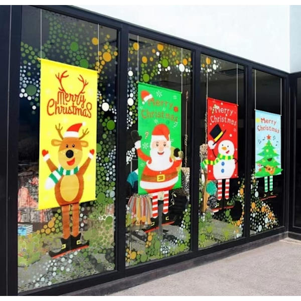 God Jul Hängande Banner, Festlig Dörr, Fönster och Väggdekoration Style3