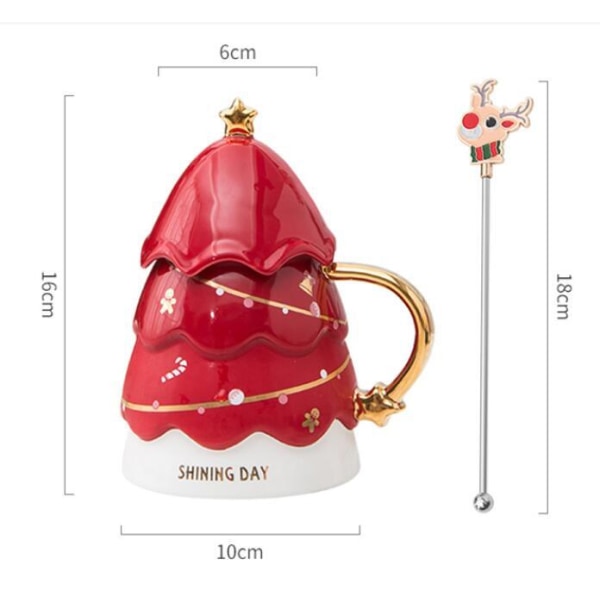 450ml Mugg i Julgransform Red