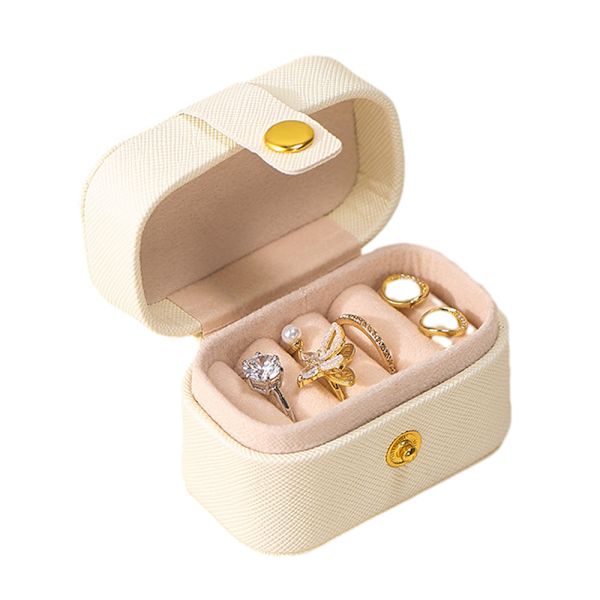 Mini Ring Opbevaringsboks Organizer Rejse Smykkeskrin White
