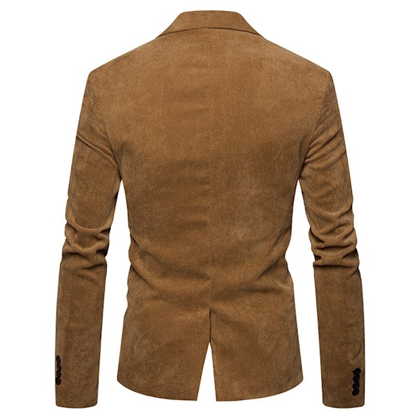 Herrar Casual Corduroy Blazer Klassisk Passform Sportjacka Khaki M