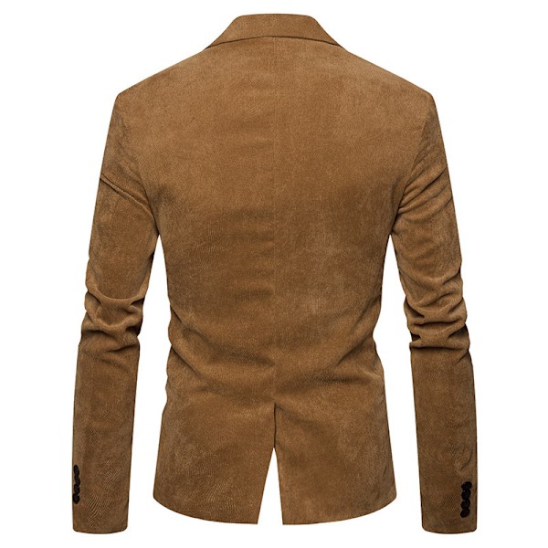 Herrar Casual Corduroy Blazer Klassisk Passform Sportjacka Khaki S