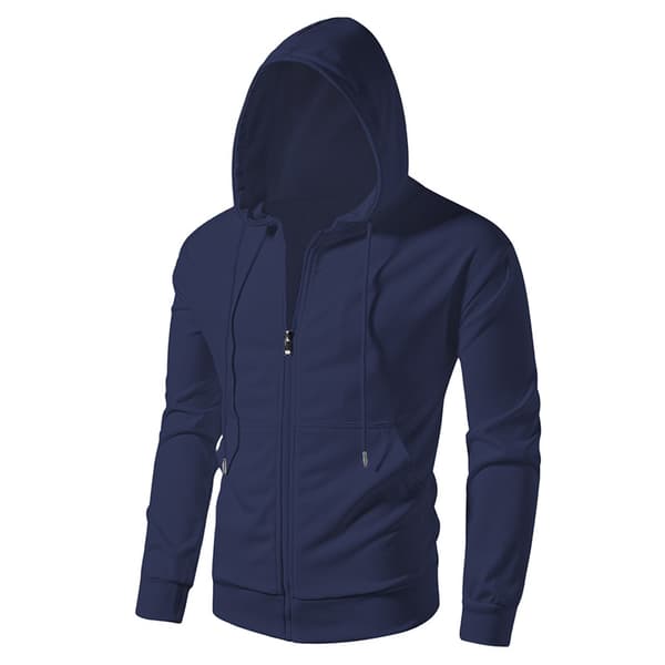 Fleecehettegenser med full glidelås for menn Dark Blue M