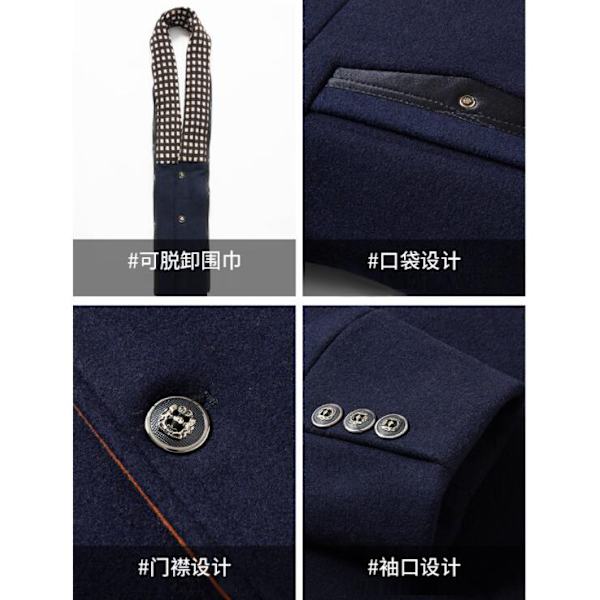 Herrar Ullrock Slim Fit med Sjal Krage grey XL