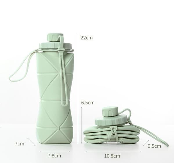 Silikon Vikbar Camping Cup Sportflaska med lock green