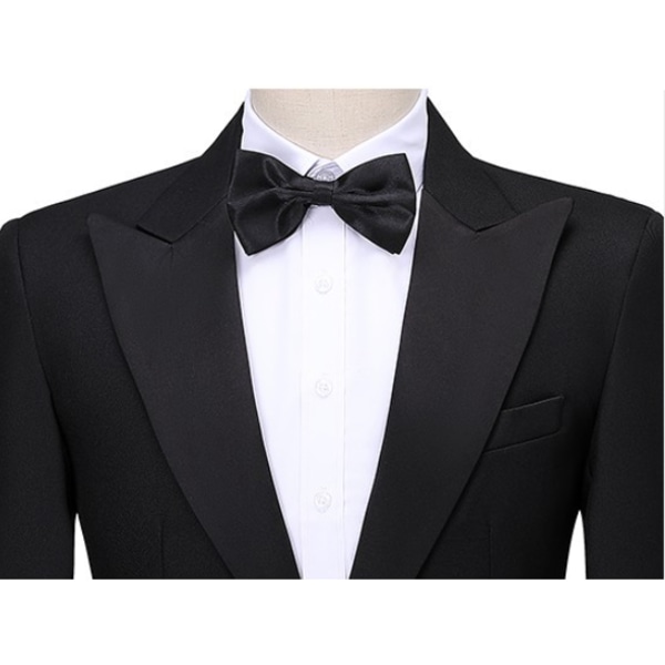 Herrkostymer Slim Fit 8-delade formella kostymer för bröllopsbal Black M