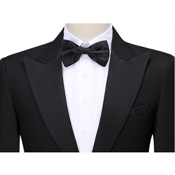 Miesten Slim Fit 8-osainen Virallinen Puku Hääihin ja Promiin Black M