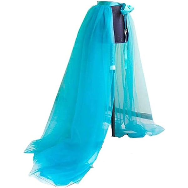 Kvinners Tulle Tutu Lange Skjørt Bryllup Maxi Kjole Blue