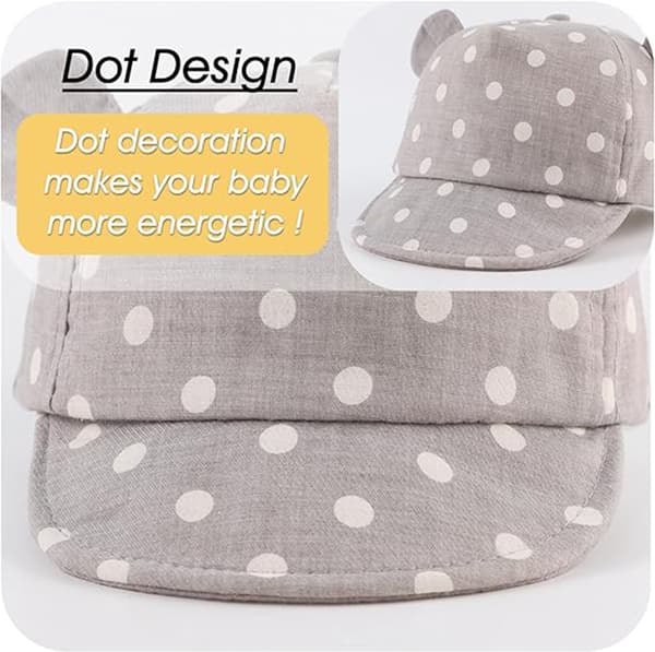 Baby Baseball Cap, Spædbarn Drenge Piger Solhat grey
