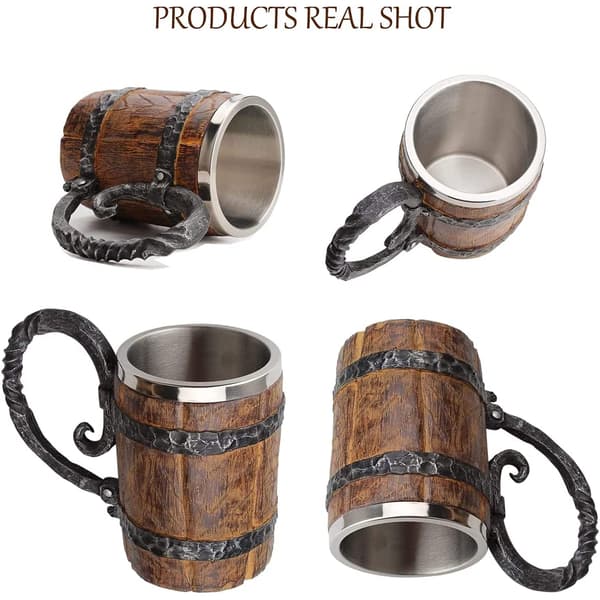 Träfatölmugg, hinkformade dryckesartiklar 1 PC
