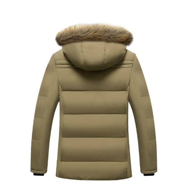 Vinterkappa för män, varm jacka med huva Khaki S