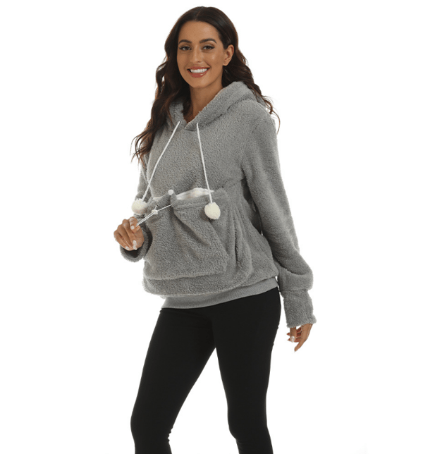 Fuzzy Hoodies Pullover Hoodie dam black M