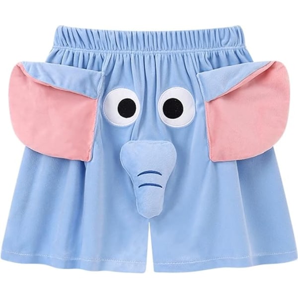 Roliga elefantshorts, söta och nya elefantelefantkorta pyjamasbyxor Blue 2XL