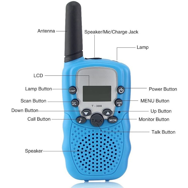 3 km lång räckvidd Walky Talky för barn Blue
