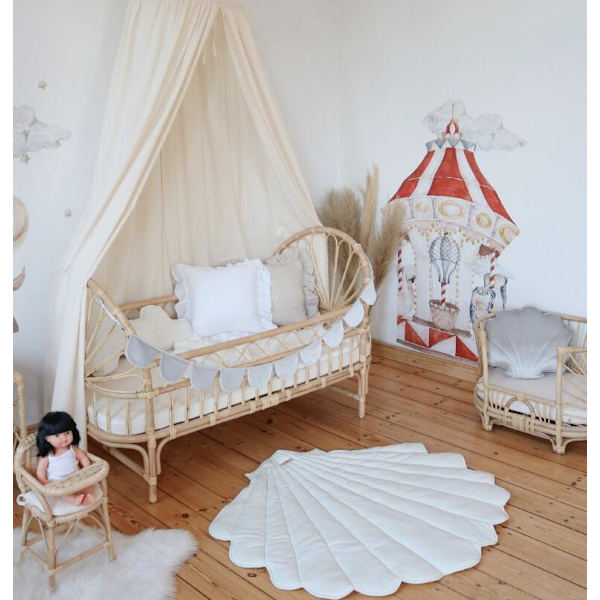 Baby Lekmatta 43 x 41 Tum Bomulls Kryp Kudde Bomulls Barnrum Matta white