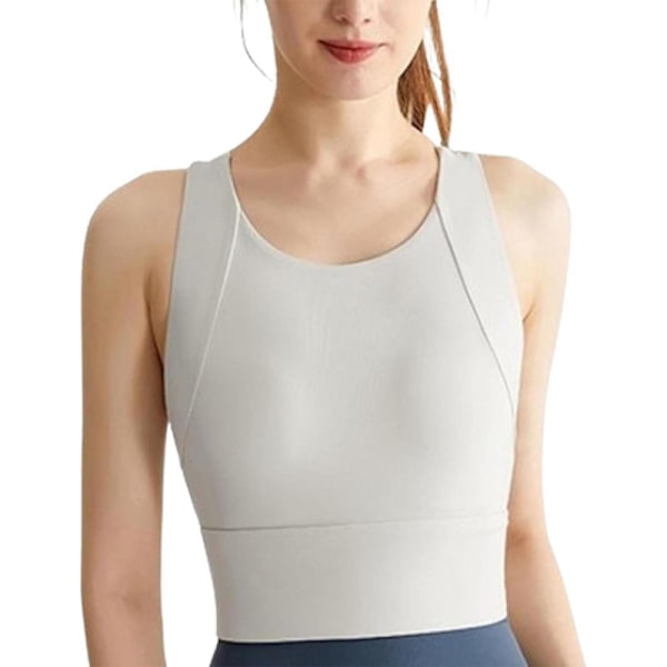 Naisten urheiluliivit, langattomat ja pehmustetut, joogaa, kuntosalia ja juoksua varten White XL