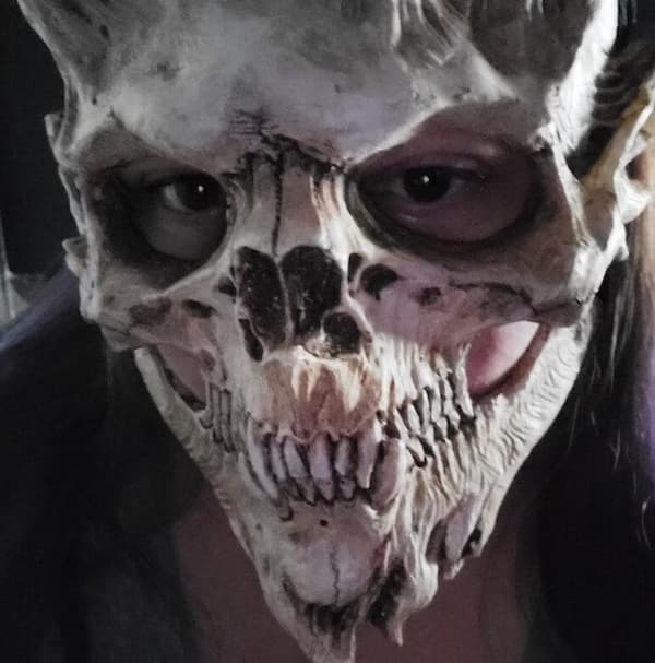Dødningehodemaske Horror Halloween-maske Grey