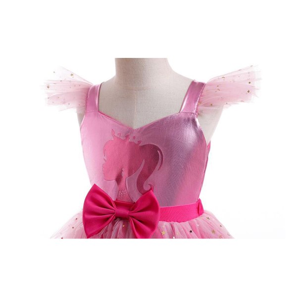 Pige Pink Kostumekjole, Børne Halloween Fødselsdag Cosplay Party Outfit 110cm