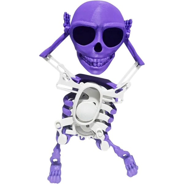 Dansande skelett, rolig gunga Litet skelett Figurleksak Inbyggd musik purple
